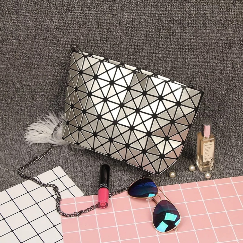 Geometric laser bag / pouch / wristlet